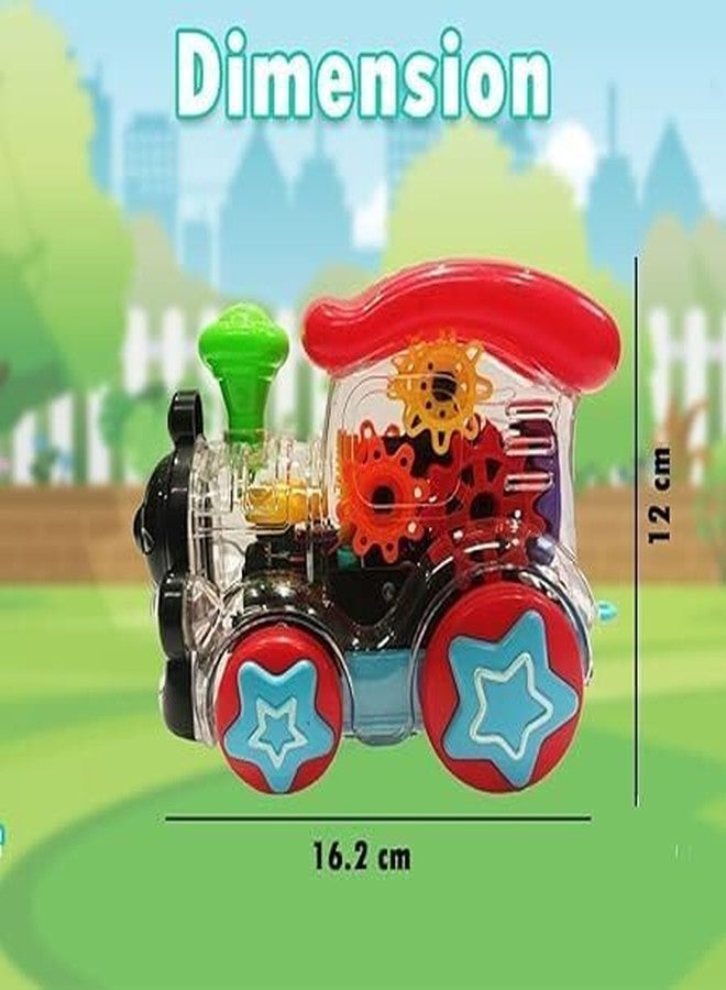 HDA GROUP Musical Sound Toy Gear Transparent Train Engine Toy with Led Lights and Musical Sound for Kids 3+ Years | Fun & Educational Musical Learning Toy with Lights & Sounds (Multicolor) - Image 3